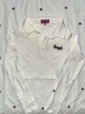 Edikted Angel Cropped Polo Top